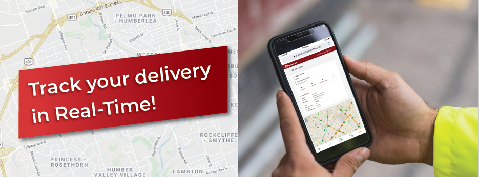 track your delivery in real-time (picture of cell phone tracking)